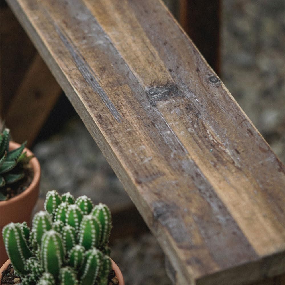 屋外用シダーウッド ヴィンテージフロアフラワーラック ガーデンフラワーストア 3つの小さなラダーフレーム 植木鉢スタンド リビングル