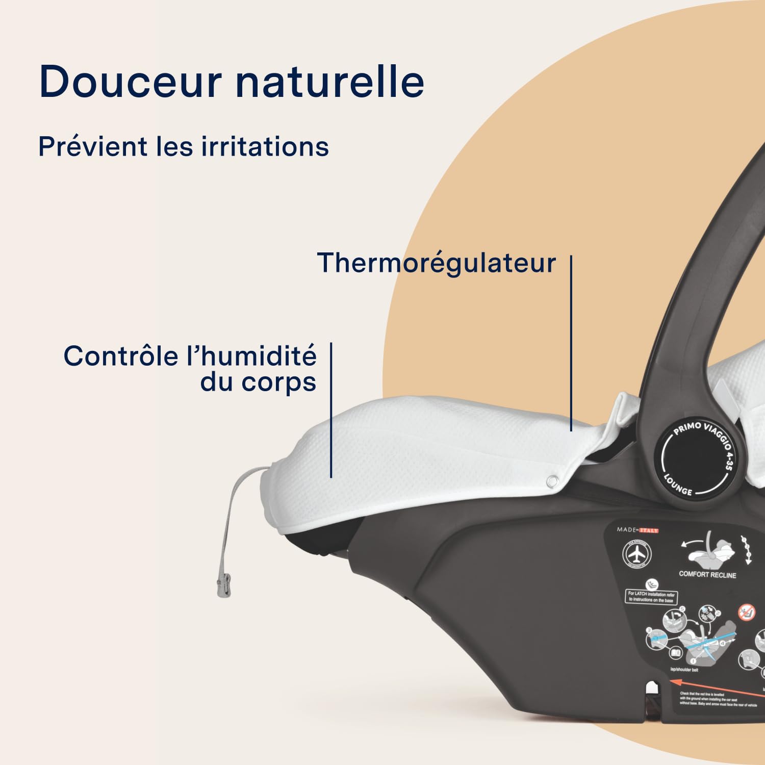 PEG Clima Cover - Housse Thermorégulatrice en Tencel pour Sièges-Auto Primo Viaggio (Modèles SL, i-Size, Lounge, SLK) de Peg