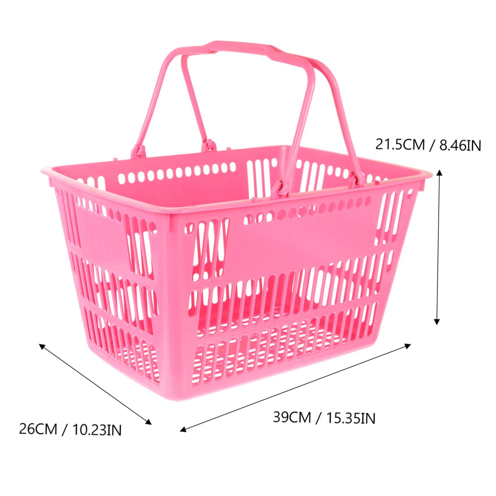 Baluue Cesta de Almacenamiento de Compras 16l Plástico Resistente Asas Dobles Portátil para Hogar Supermercado y Organización Multifuncional Rosa y Azul