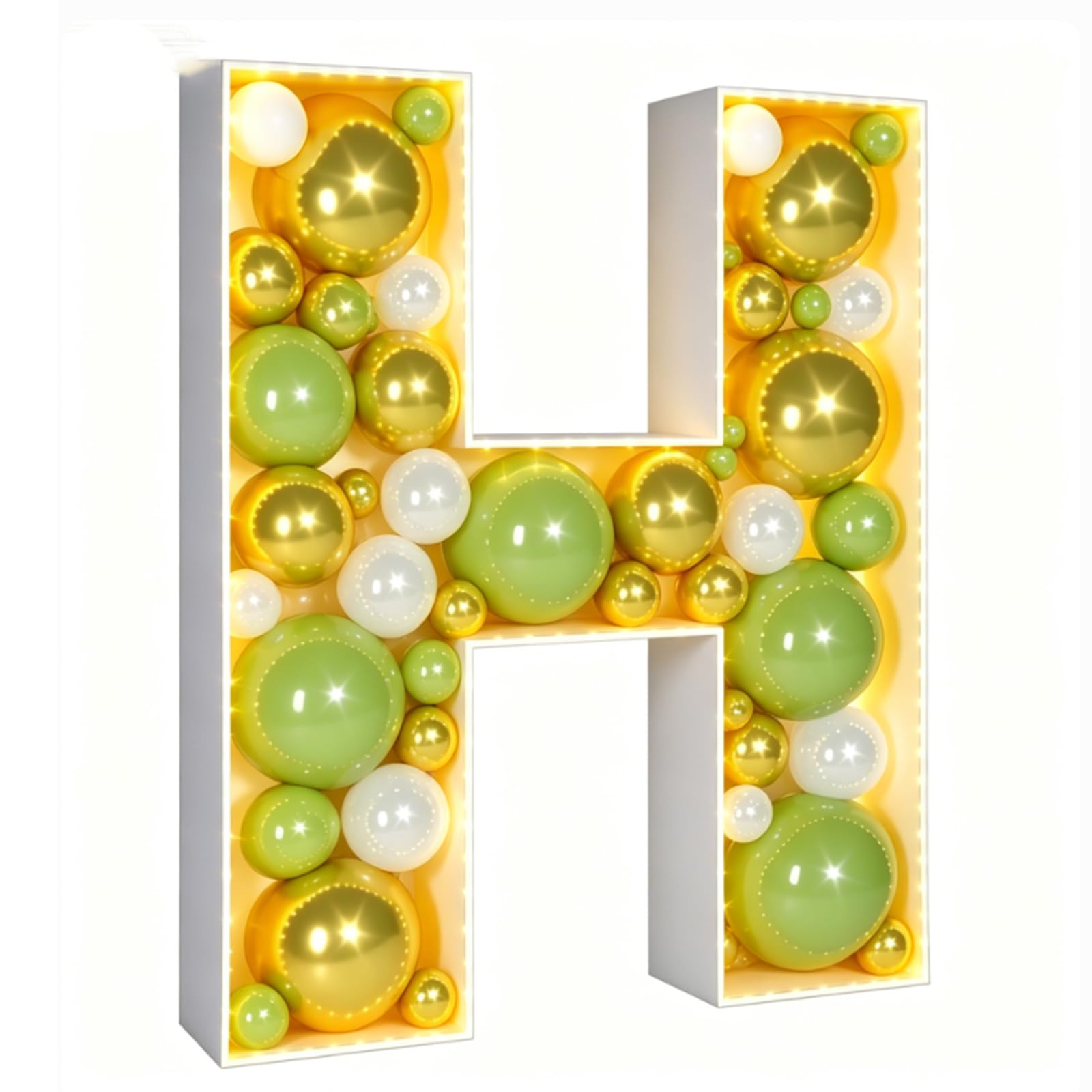 Buchstaben-Ballonrahmen-Set, leichte Mosaik-Buchstaben, großer Mosaik-Ballonrahmen für Geburtstag, Hochzeit, Party (70 cm)