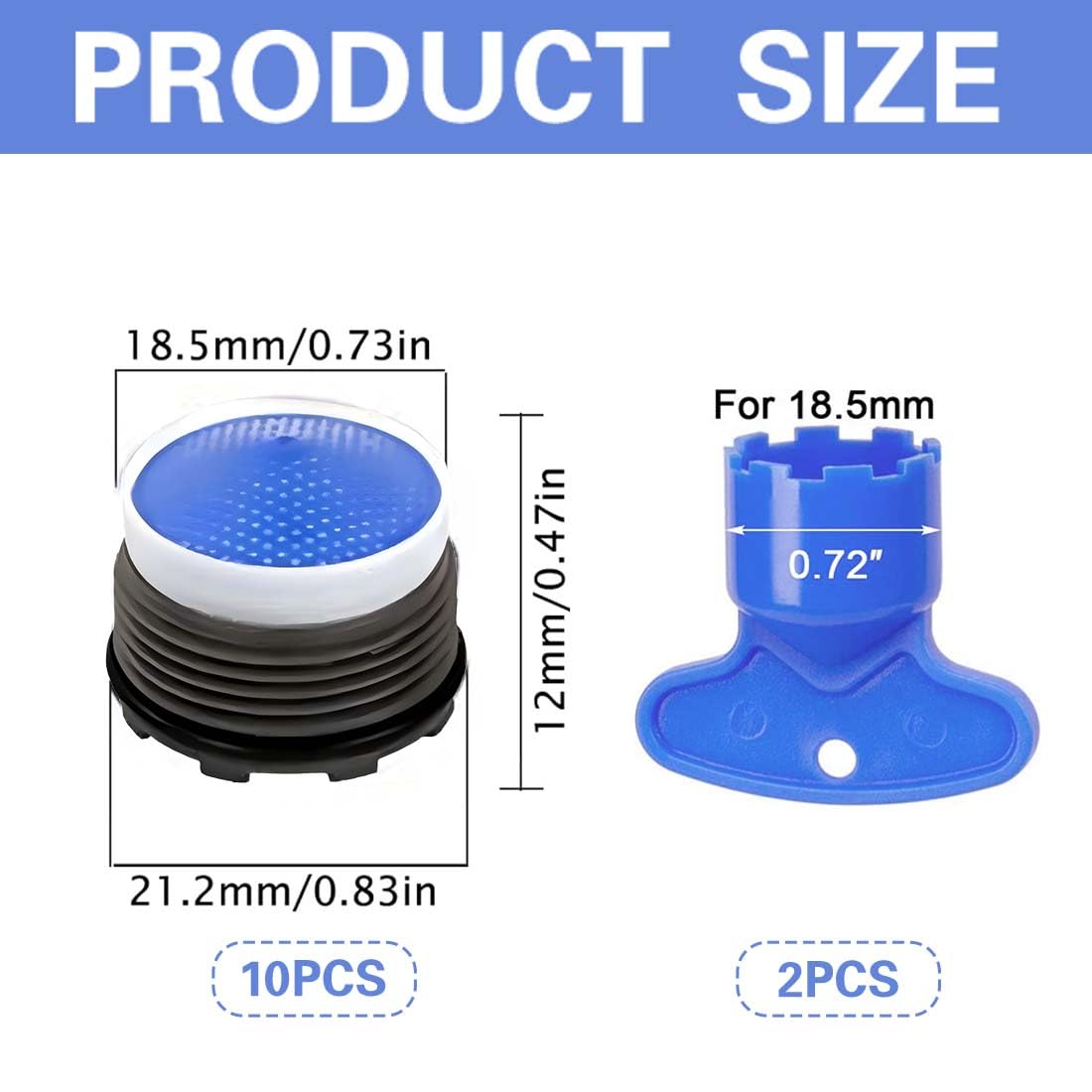 Aireador Grifo M18.5, 10 Piezas Aireador Grifo Cocina Con 2 Llave, Filtros Para Grifo Ahorro De Agua,Aireador Grifo Lavabo Para Cocina Y Baño