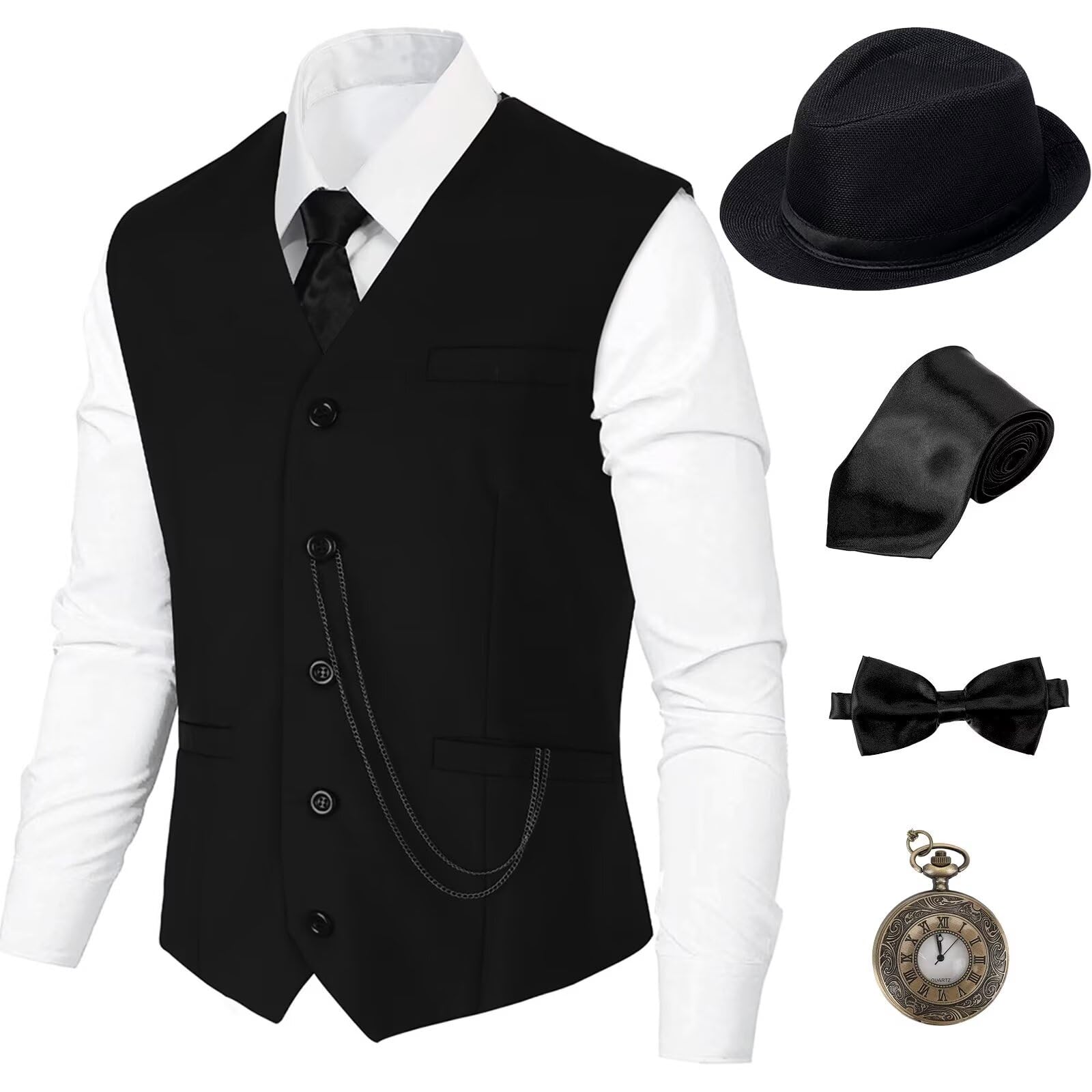 Cosvana1920s Mens Costume,Roaring 20s Costumes for Men Accessories Set,Gatsby Gangster costume 1920s Mens Outfits