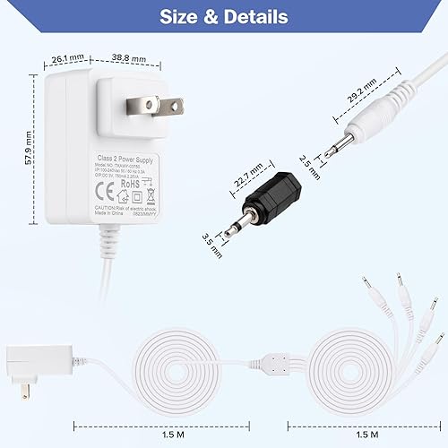 Miniatura 4 de Adaptador de corriente alterna para departamento 56 Accesorios Village ACDC adaptador de corriente, con 4 enchufes negros seleccionables