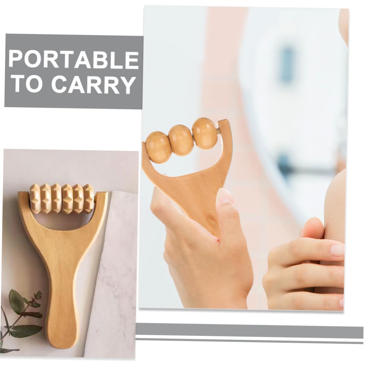 Mipcase 8 piezas Rodillo de Masaje de Madera Multifuncional para Pies Cuello Hombros y Espalda Masajeador Manual para Acupresión y Relajación Muscular Portátil