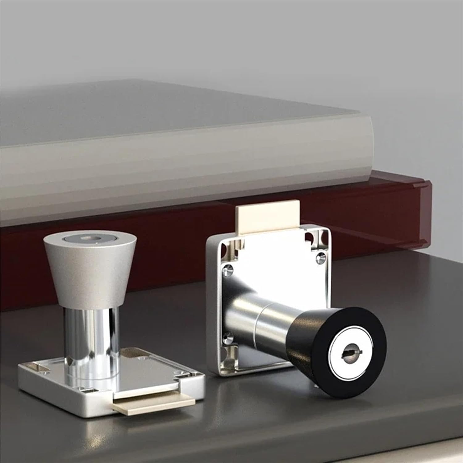 Drawer Lock Computer Key with File Cabinet Mailbox Locker Furniture Hardware MS388 1Pcs(Silvery Keyed Differ)