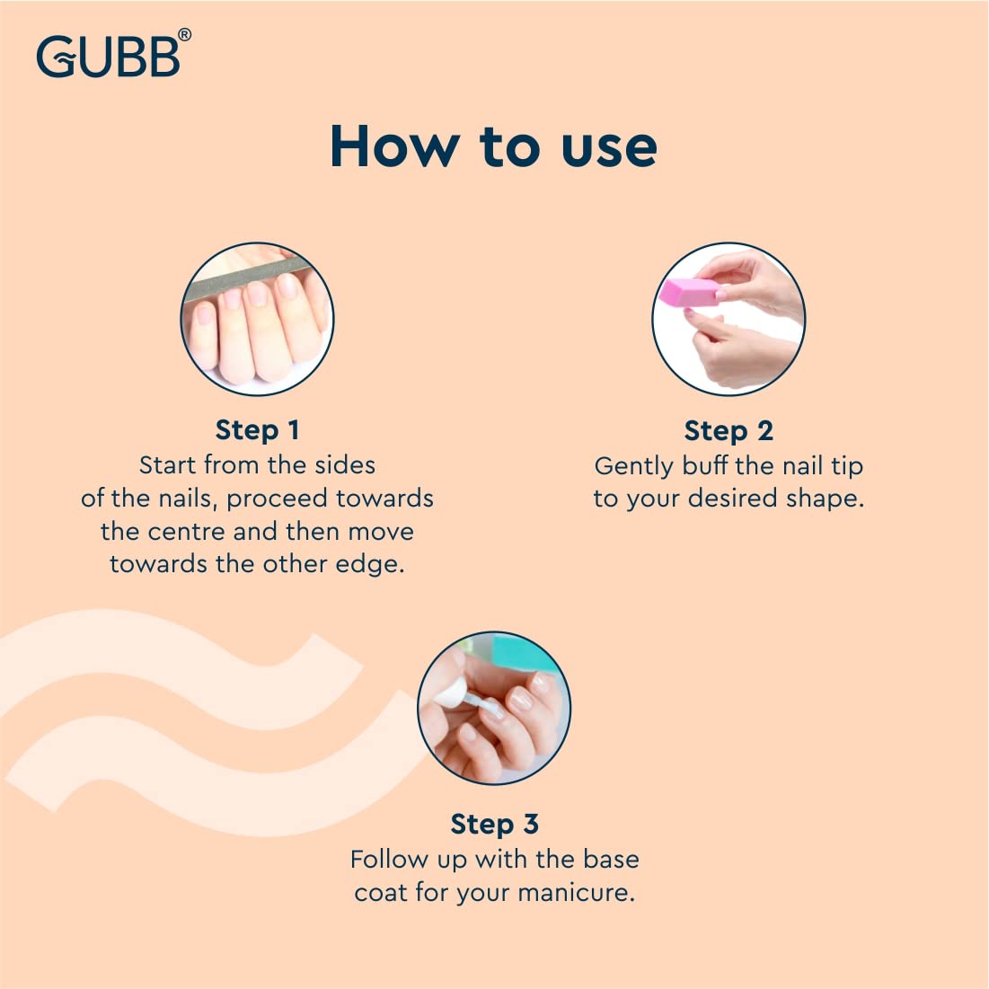 GUBB 2 In 1 Nail Filer With Cuticle Remover Pack of 2, Manicure Tool - Image 6 thumbnail