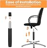 Gas lift quality class 4 office chair replacement gas lift 1000 lbs (450 kg) universal height-adjustable gas spring for swivel chairs applicable office chairs and chairs total length 300-450 mm