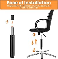 Vista 7 de Office Chair Cylinder Replacement - Heavy Duty Class 4 Hydraulic Pneumatic Gas Lift Cylinder(12" to 18" Adjustable, 1000 lbs Capacity) - Universal