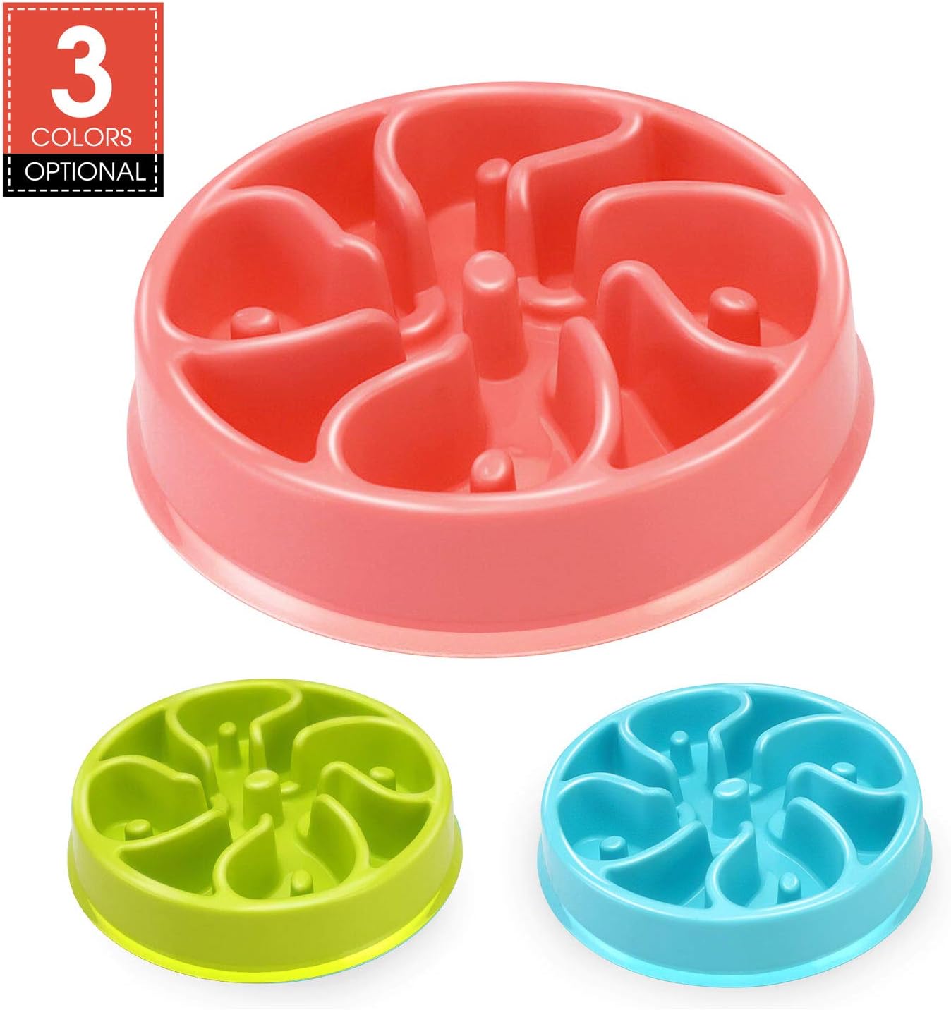 Vettora Fun Feeder Bowl Stopper | Interactive Bloat Stop Dog Bowls | Slow Feeder Bowls in 3 Colors | Durable Preventing Choking Healthy…