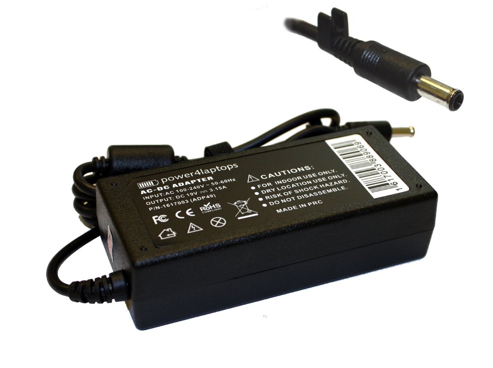 Power4Laptops Adattatore Alimentatore per Portatile Caricabatterie Compatibile con Samsung NP-RV508-A08KZ