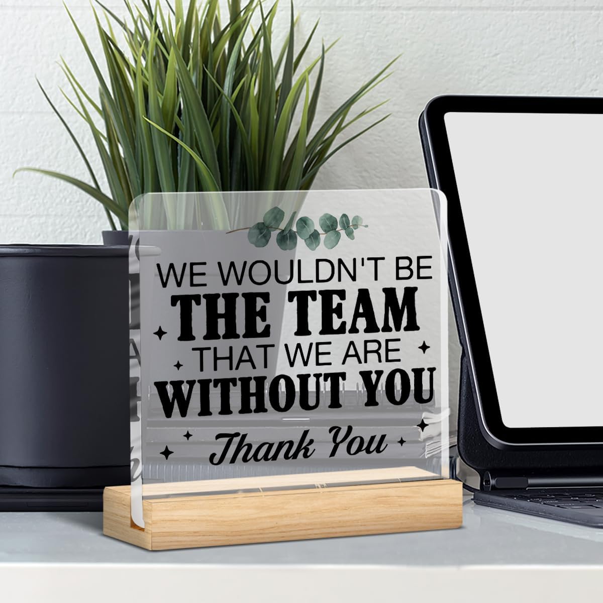 Team Leader Gift Desk Decor Thank You Gifts for Boss Women Men, Appreciation Gift for Boss Retirement Christmas Office Boss's Day Gifts Decorative Acrylic Table Sign, 4 x 4 Inches - Image 5