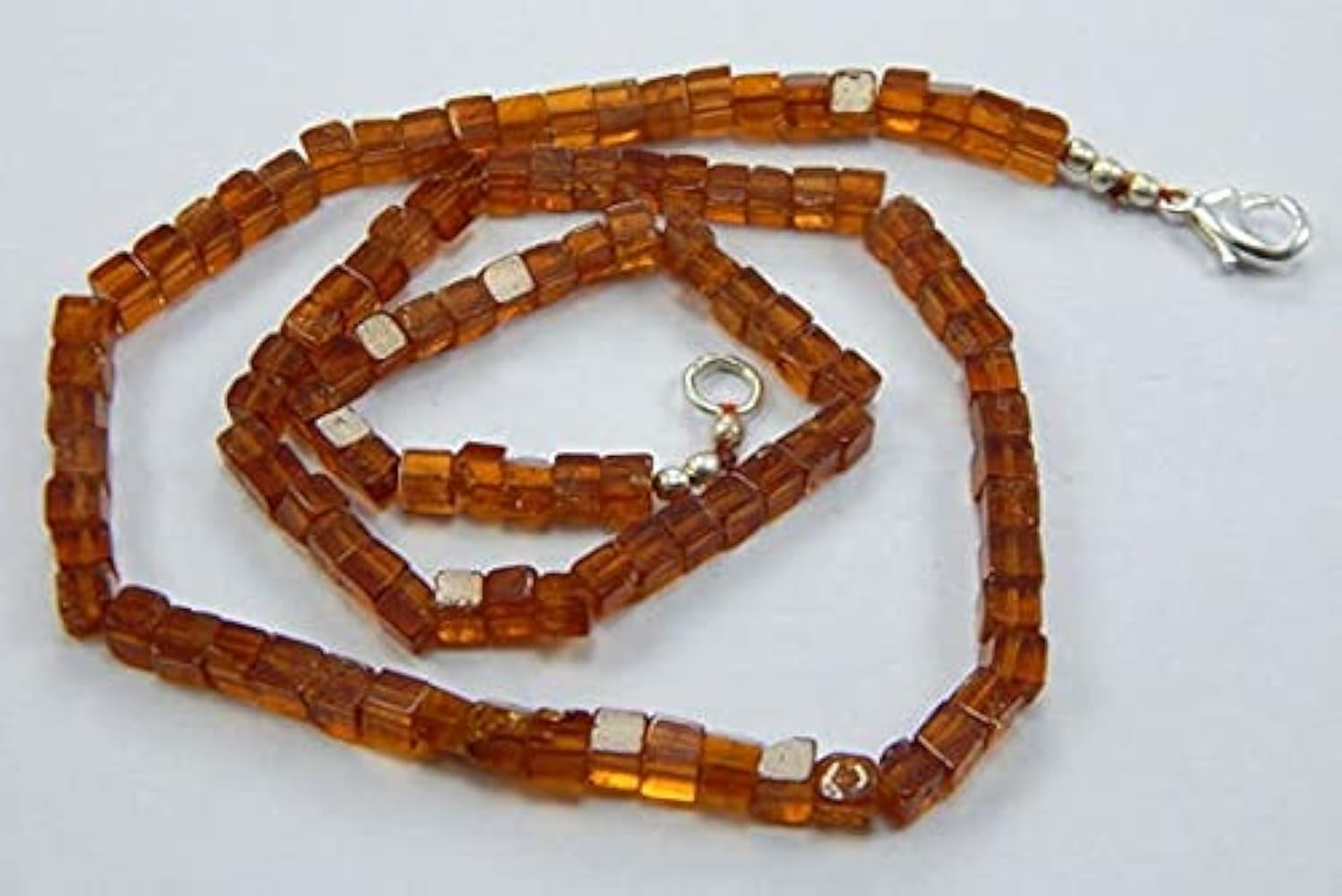 Hessonite naturelle LKBEADS perles box 5 mm pour création de bijoux fil de 45 cm
