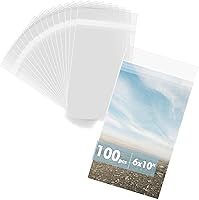 Vista 13 de Mat Board Center - Paquete de 100 fundas de plástico transparentes resellables de 4 3/4 x 6 1/2 pulgadas, bolsas de polipropileno autosellables