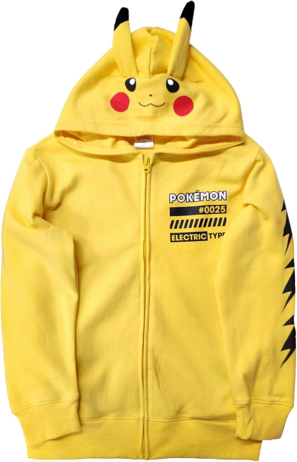 Mad Engine Pokemon Zip Up Hoodie Boy's Pikachu Electric Type 3D Ears Sweatshirt