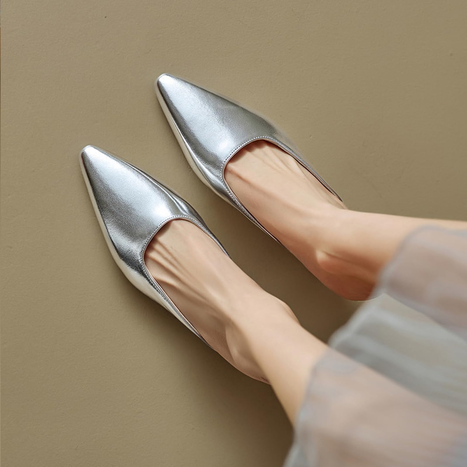 Sabot Punta Chiusa Donna Punta Stretta Tacco Alto 6cm Sandali | Tacco Grosso Per Equilibrio, Ampia Punta Chiusa, Profilo Tallone Scoperto Elegante, Stile Europeo Chic