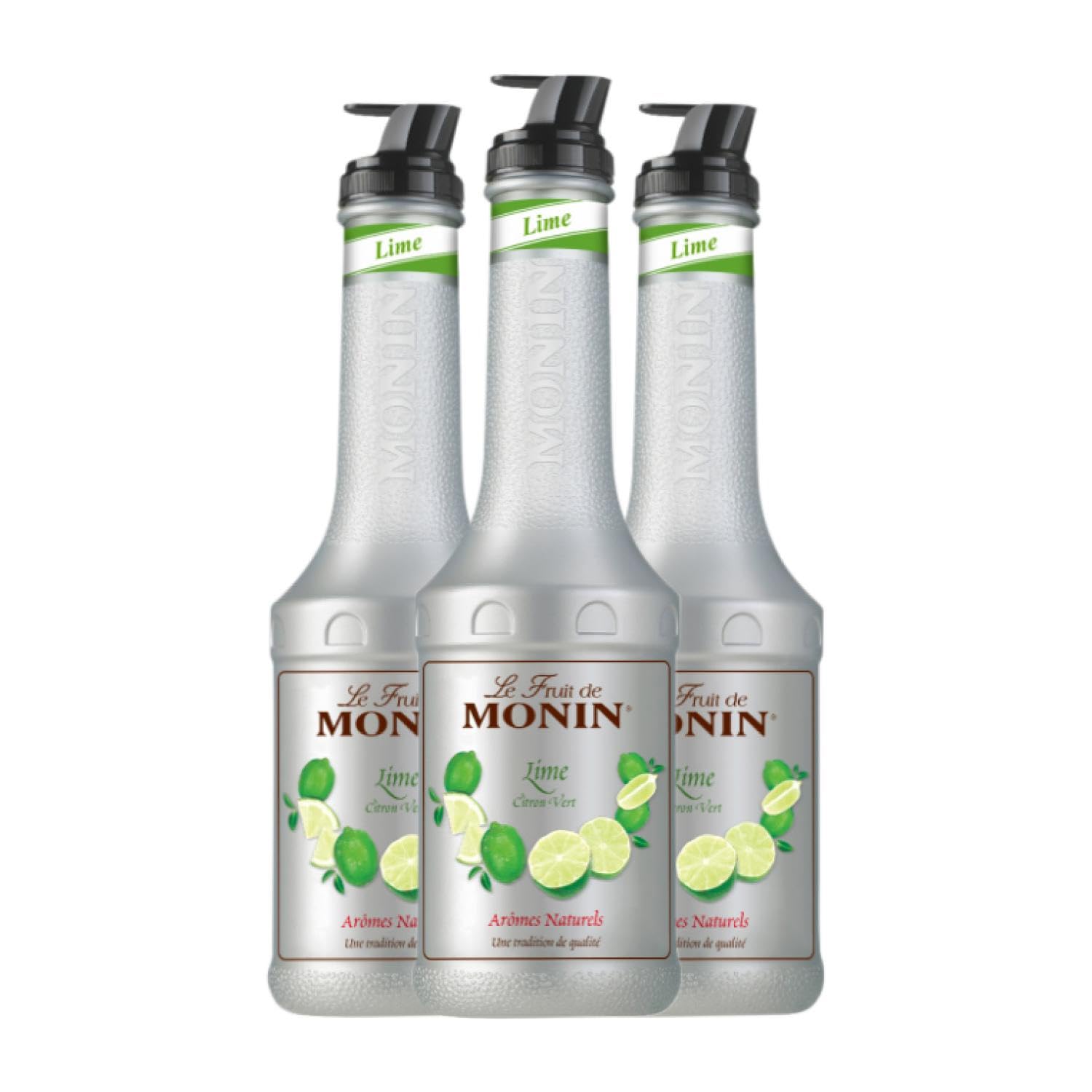 Schnapp MoninCocktail Puré Lima Verde Lime Citron Vert Botella Misil 1 L (Caja de 3 Botella Misil de 1 L)