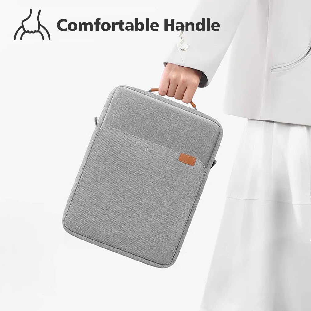 KIZUNA Tablet Sleeve Case 10 Inch Shoulder Bag for 11" iPad Pro M4 M2/11 10.5" 10.9" iPad Air M2/ 10.9" iPad 10 9 8/10" Surface Go 3/ Samsung Galaxy Tab A8/10.5" Galaxy Tab S6,Grey - Image 7
