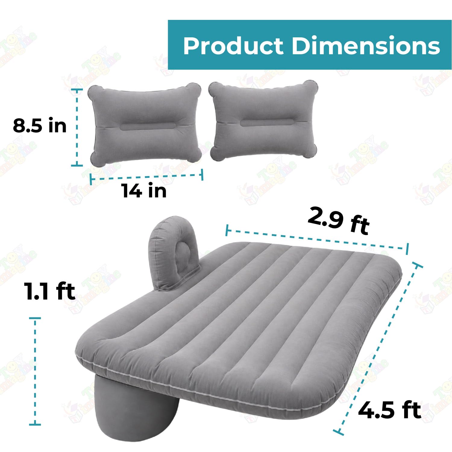 Inflatable Car Bed - Kids Travel Bed with Pump -2