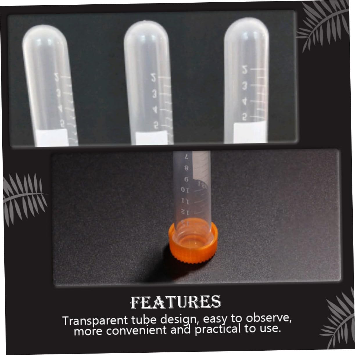 Zentrifugenröhrchen Zufällige Farbe aus Pe mit Schraubverschluss Transparentes Design 15ml 100 Stück für Wissenschaftliche Experimente und Klinische Laborausrüstung