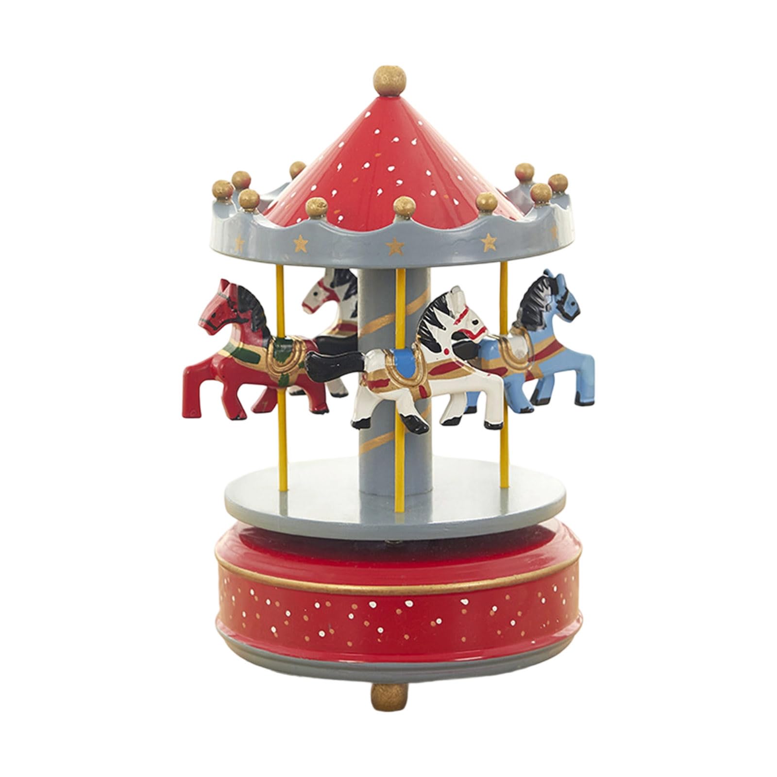 KAQNTUD Festive Rotating Carousel Music Box Ornament Simple Hand Crank Mechanism Christmas Decorations Vintage Christmas Music Box