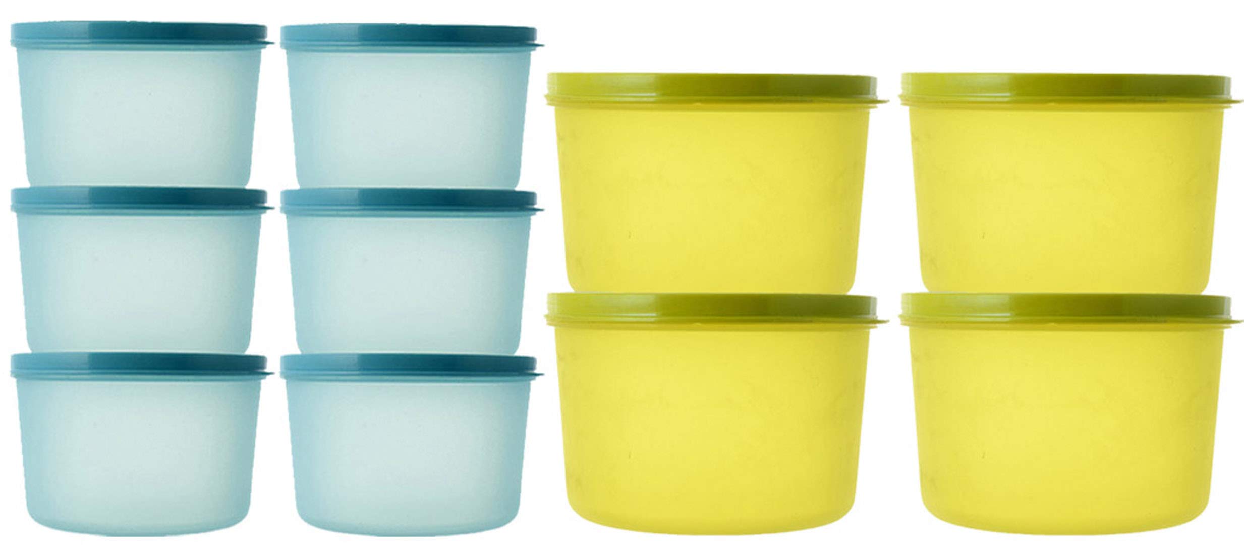 Kuber Industries Plastic 10 Pieces Kitchen Storage Spice Containers, Fridge Container, Food Utility Box, Food Storage Containers Jars 600,400 Ml (Blue & Green) - CTLTC44233