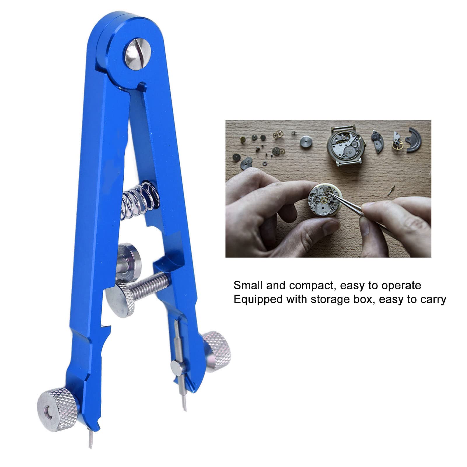 Cocoarm Pince à Barre à Ressort de Montre Pince à Barre à Ressort en Alliage d'aluminium avec 6 Broches de Pointe Outil de Retrait de Bracelet de Montre en Forme de V pour Les Horlogers Réparateurs