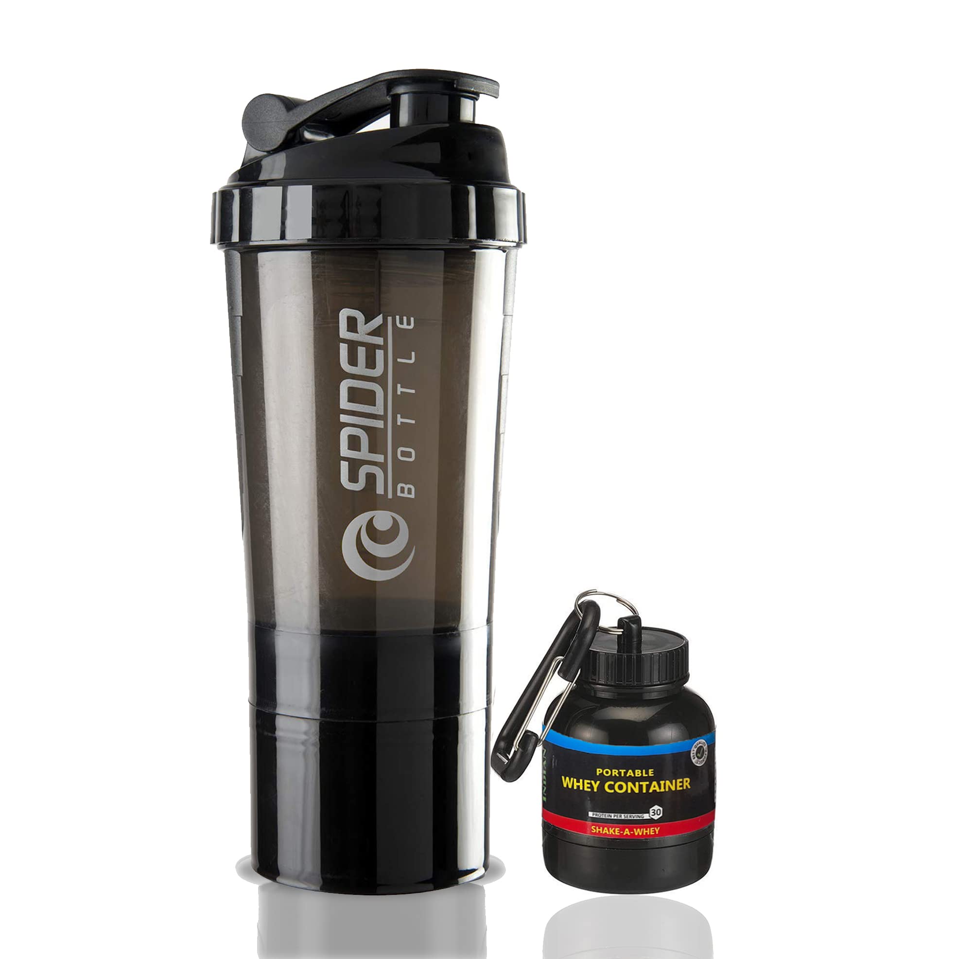 Gym Shaker Bottle with Protein Carry Box for Protein Gym Shaker Bottle, Cyclone Shaker, Gym Shaker Bottle, BPA-Free Material Shaker Bottle (Black)-image-20