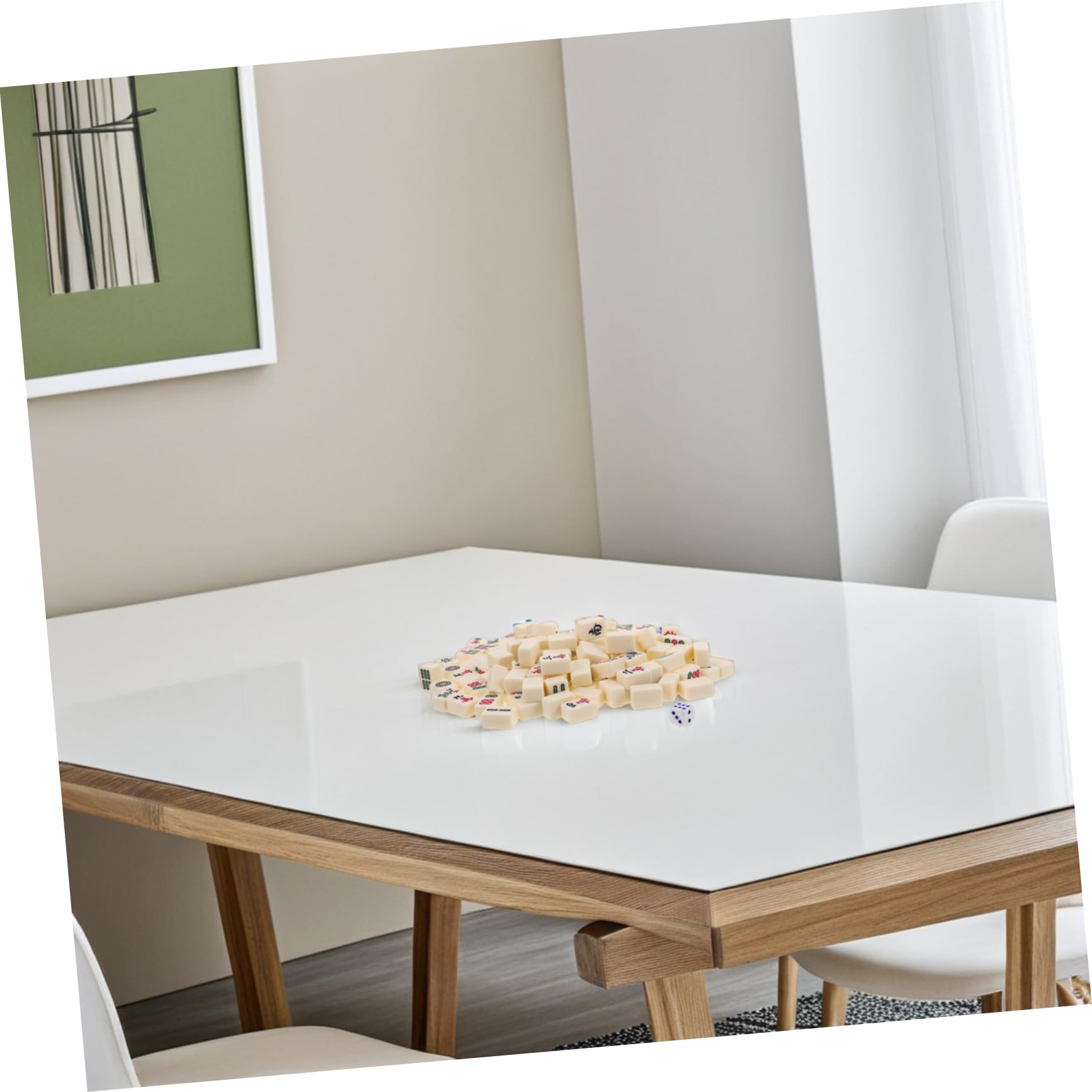 Kleiner Reise Mahjong Satz 22mm, 1 Satz, Kunstharz, Tragbar | Reisen und Enge Räume, Vielseitig Einsetzbar, Kompaktes Spiele Satz für Unterwegs