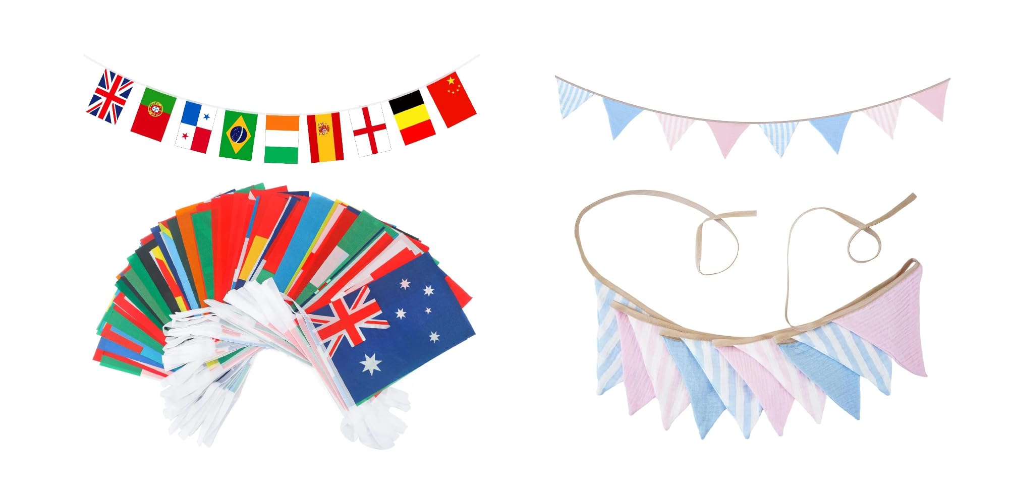 Drapeaux du Monde pour Enfant G2PLUS - Guirlande Fanions de 2.6m multicolore