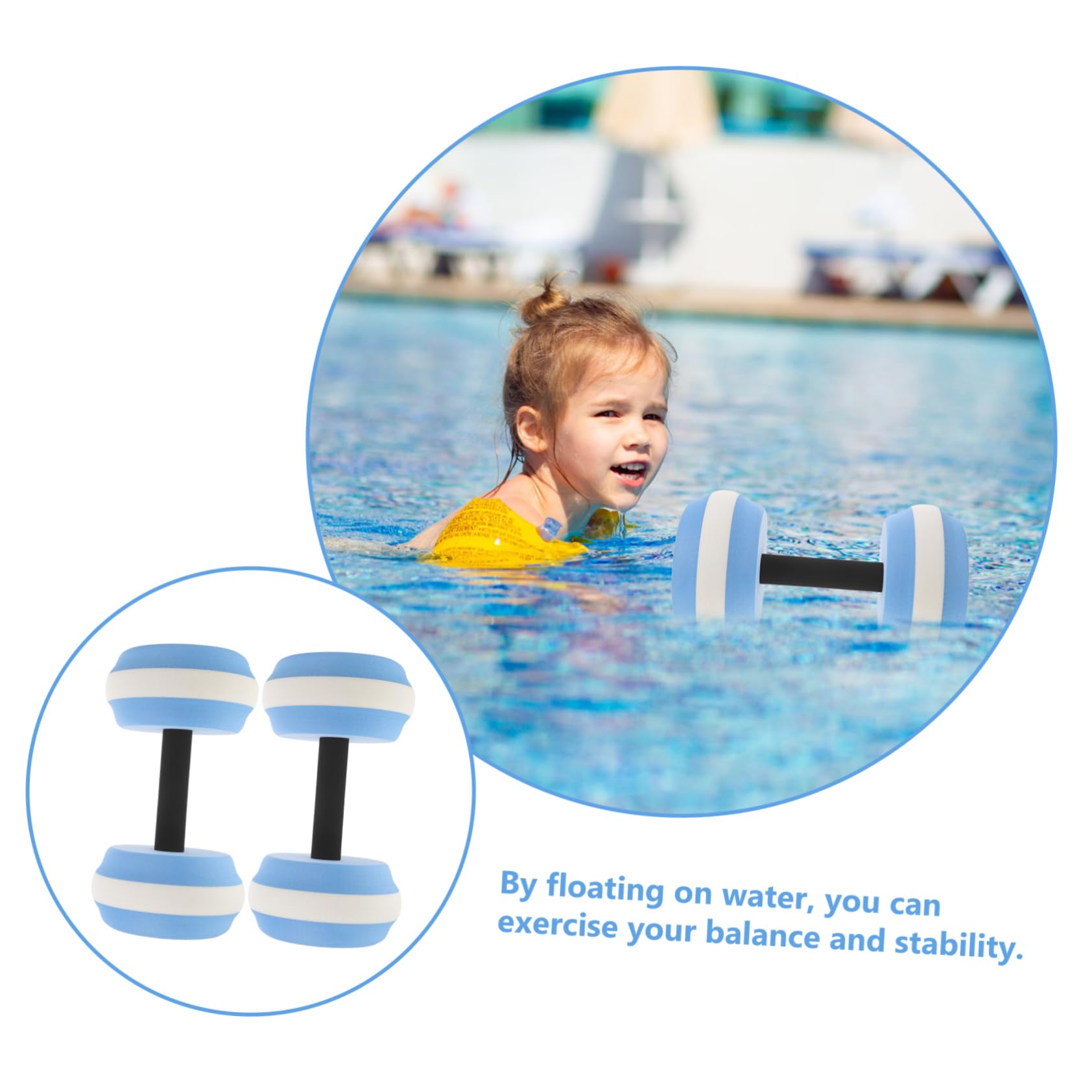 Manubri Galleggianti Acquatici Blu in Eva, 1 Paio per Piscina