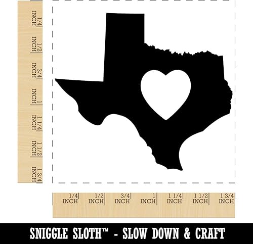 Miniatura 8 de Texas State - Sello de goma cuadrado con corazón para estampar manualidades, 1.25 pulgadas, pequeño