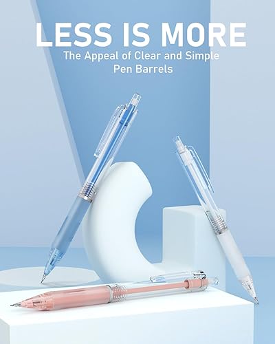 Miniatura 7 de Four Candies Juego de 3 lápices mecánicos transparentes, lápices mecánicos pastel de 0.028 in con 360 repuestos de plomo HB, 3 borradores, 9