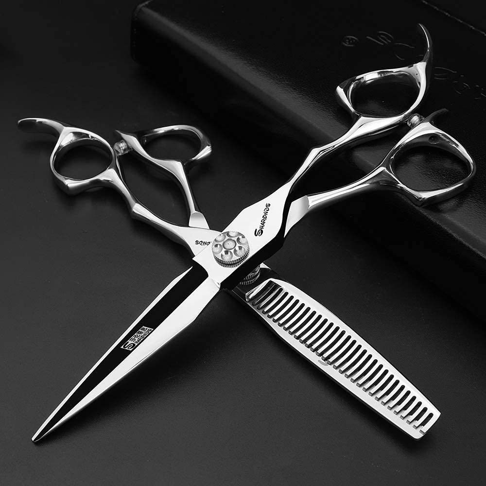 Sharonds - Set di forbici professionali da parrucchiere, 15 cm, set di forbici da barbiere e regolatore per pettini