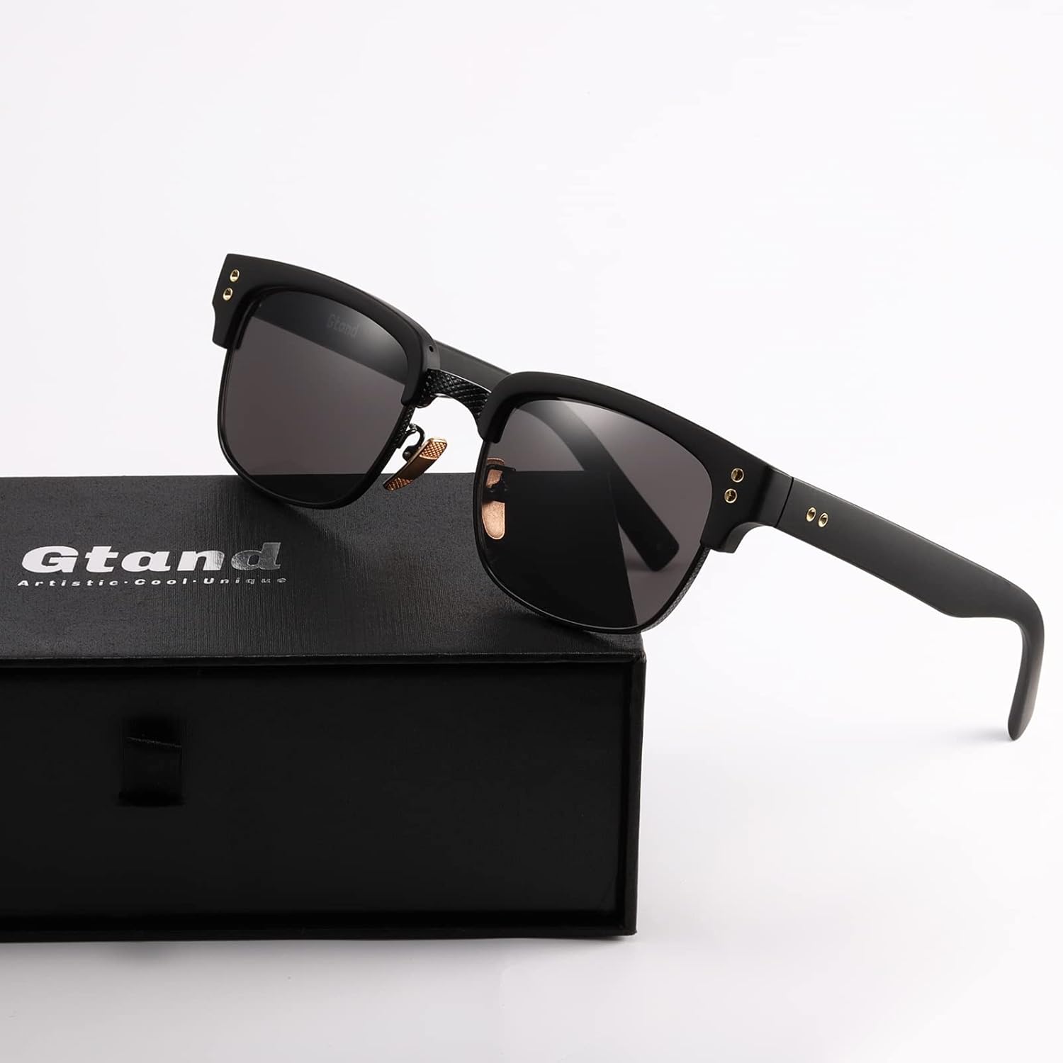 Gtand Vintage Retro Rectangle TR90 Frame Sunglasses For Men Women Fashion Semi-Rimless Metal Sun Glasses Eyewear - Image 4