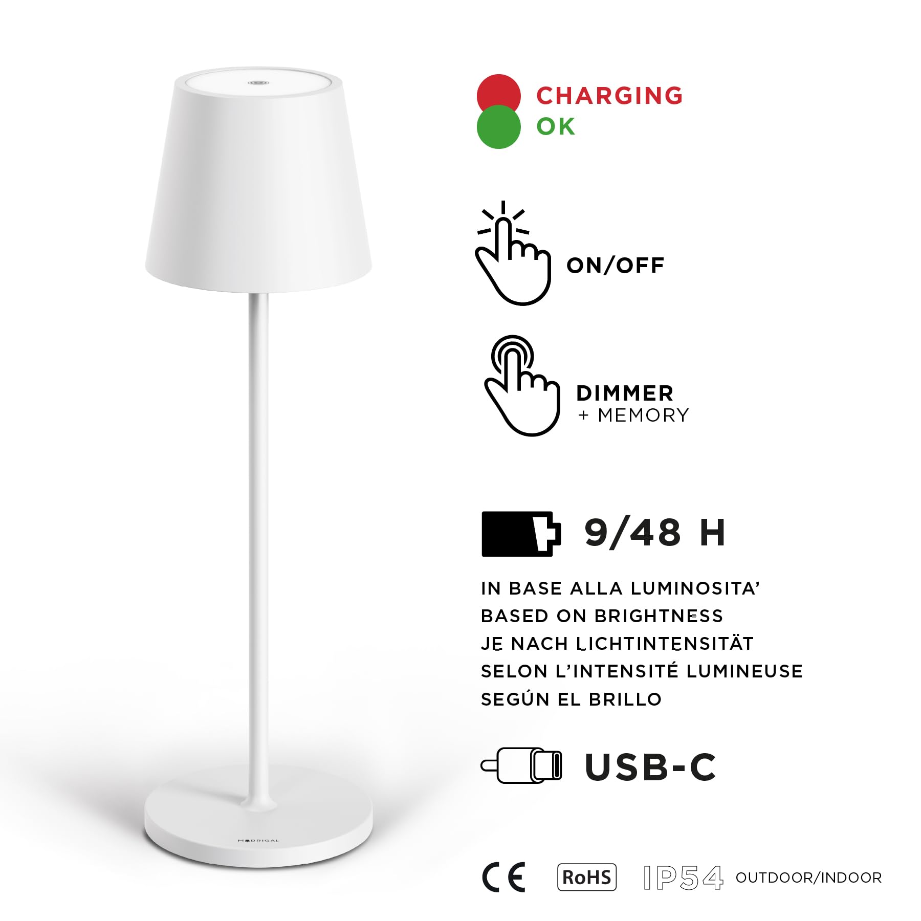 Stilosa Classica Lampe De Table Sans Fil - Lampe Bureau Led