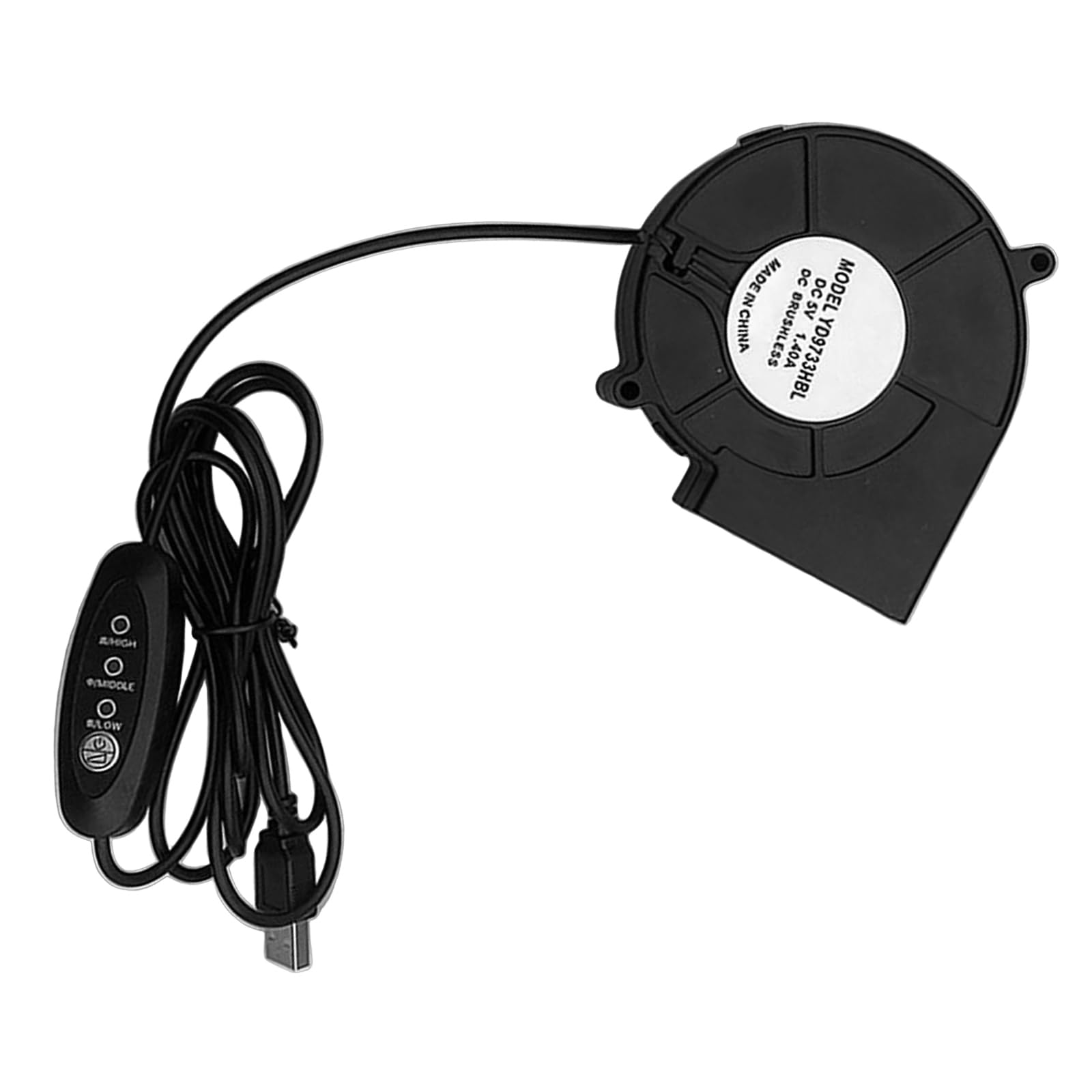 COOLHOOD 9733 5V High Speed USB Blower Fan For Indoor And Outdoor Use With Adjustable Speed Option For Enhances Air Circulation