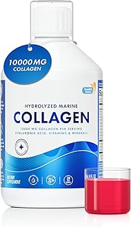 Swedish Nutra - 10,000 mg Hydrolyzed Marine Collagen Liquid Supplement - 500 ml, 20 Day Supply | Hyaluronic Acid, Biotin and Vitamin C for Healthy Hair, Skin, Nails and Joints | Sugar-Free