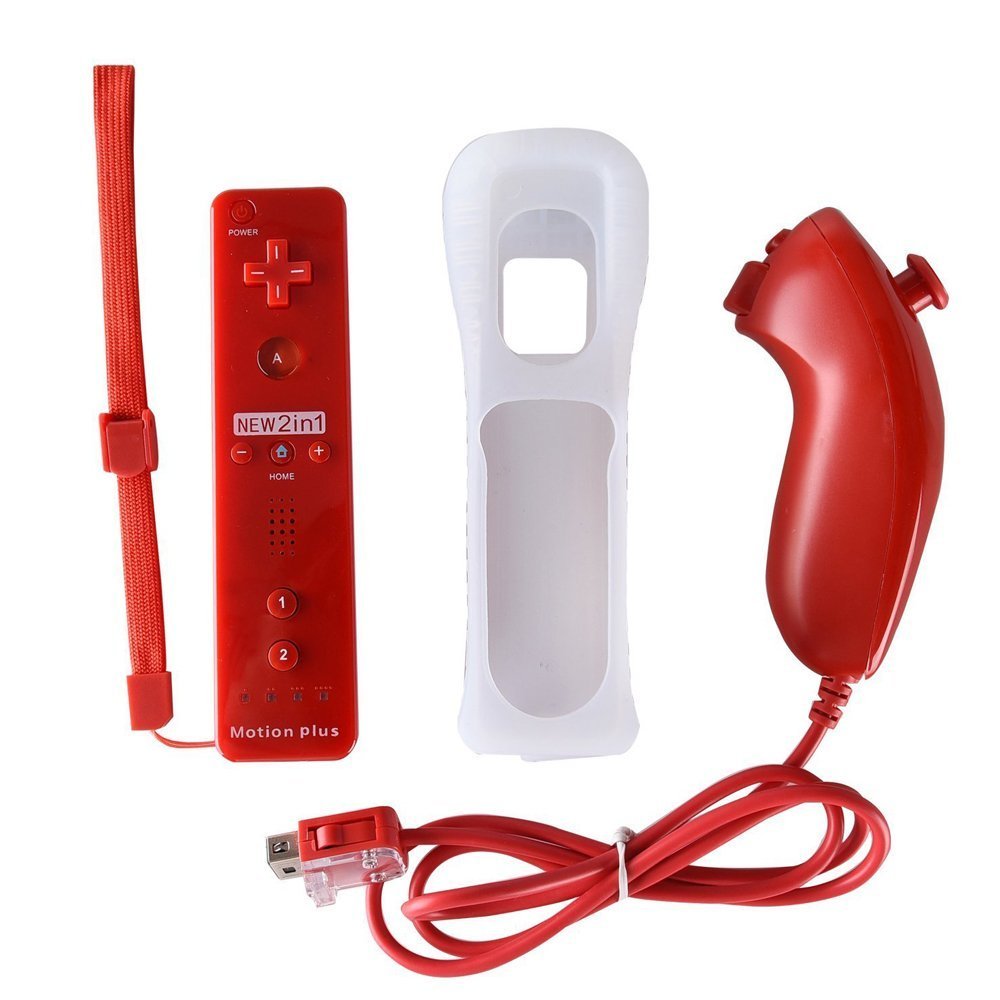AeeYui Controlador Remoto con Sensor Motion Plus y Kit de Controlador Nunchuck para Wii U y Wii