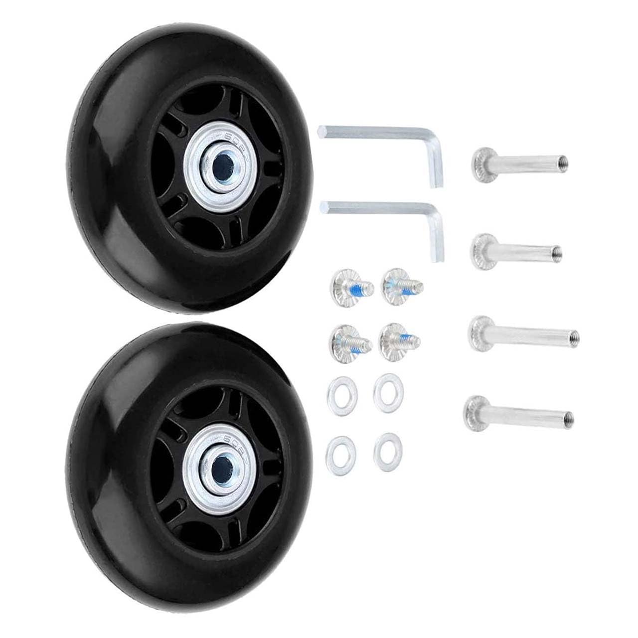 Luggage Suitcase Wheels Kit 84x24mm/3.3"x0.94" w/ 6mm ABEC 608zz Inline Outdoor Skate Replacement Wheels, Set of (2) (OD:84 W:24 ID:6 Axles:35&40mm)