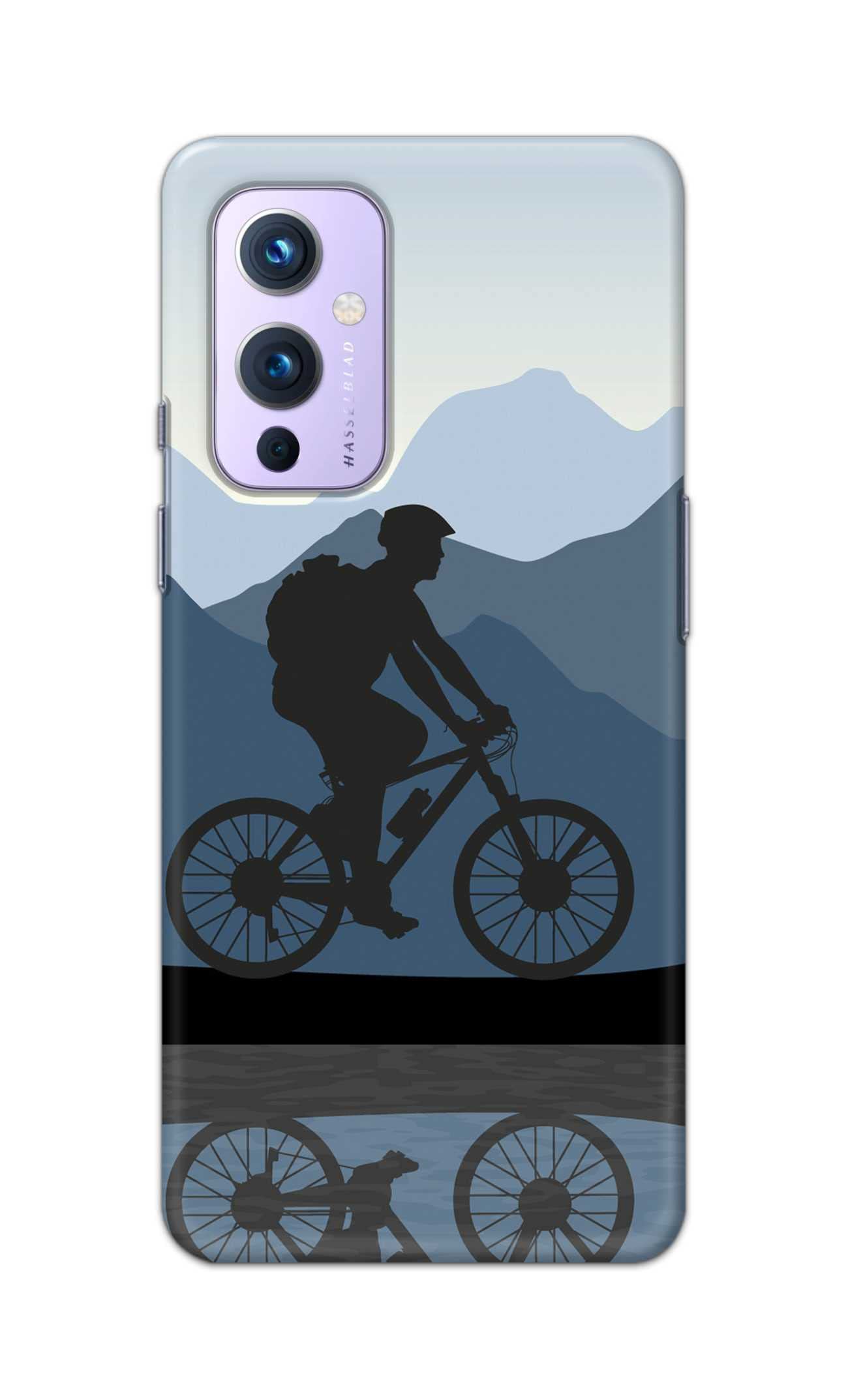 PRINTFIDAA Mirror Image of Cyclist Printed Designer Hard Back Case Cover for OnePlus 9 -(SI) SAG1008