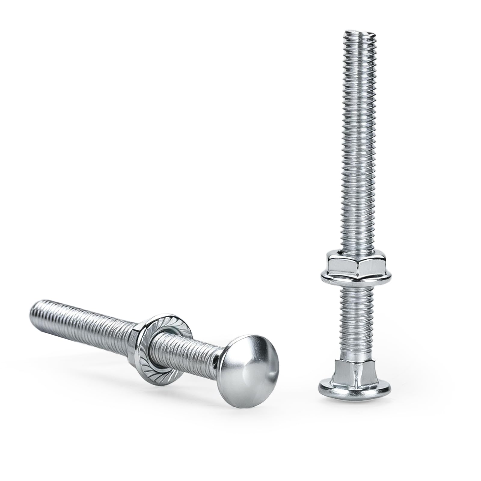 Home DIYer 20Pcs M6 x 80mm Carriage Bolts Coach Bolts DIN603 Zinc Plated Carbon Steel Fully Threaded Dome Head Square Neck Bolts with Flange Hexagon Nuts for Wood Timber Deck Furniture DIY