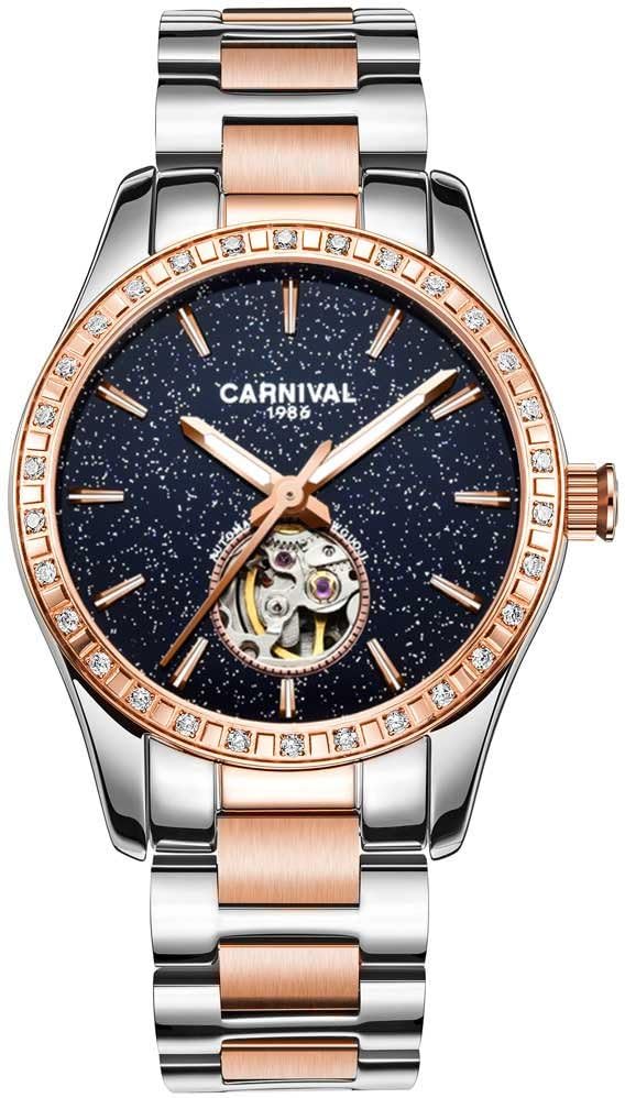 CarnivalCarnival Women's Automatic Mechanical Watch with Blue Starry Sky