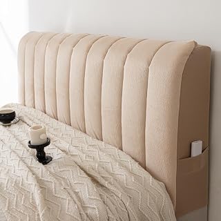 HOMETHREADS Velvet Padded Headboard Cover with Foam – Soft, Wrinkle-Resistant Bed Back Protector, Suitable for Wooden, Lea Price In India