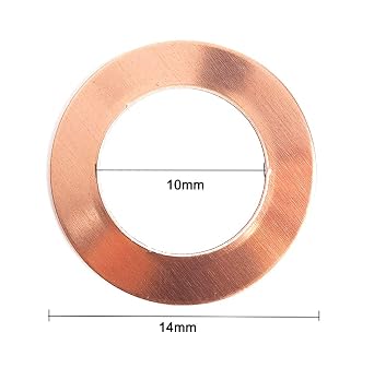 10x14x1.5mm Copper Crush Washer Flat Ring Seal Gasket Fitting M10(60Pcs)