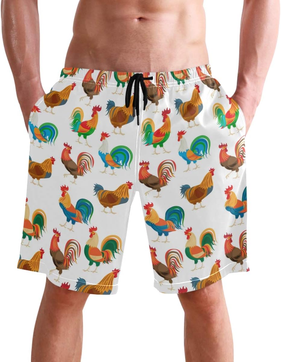 visesunny Hawaiian Men's Summer Beach Shorts Swim Trunks Sports Running Bathing Suits with Mesh Lining - Image 2