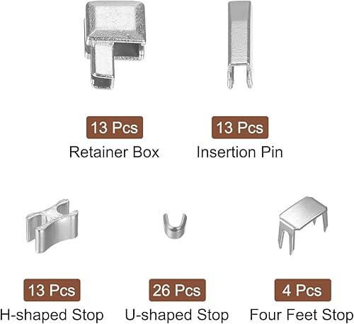 Miniatura 3 de uxcell Kit de reparación de cremallera, 3 cierres de metal deslizantes, pasadores de inserción y topes inferiores superiores para reemplazar