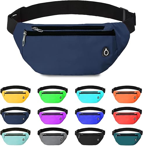 Miniatura 31 de Riñonera cruzada para mujeres y hombres, riñonera deportiva resistente al agua, bolsa de cinturón para viajes, senderismo, correr negro,