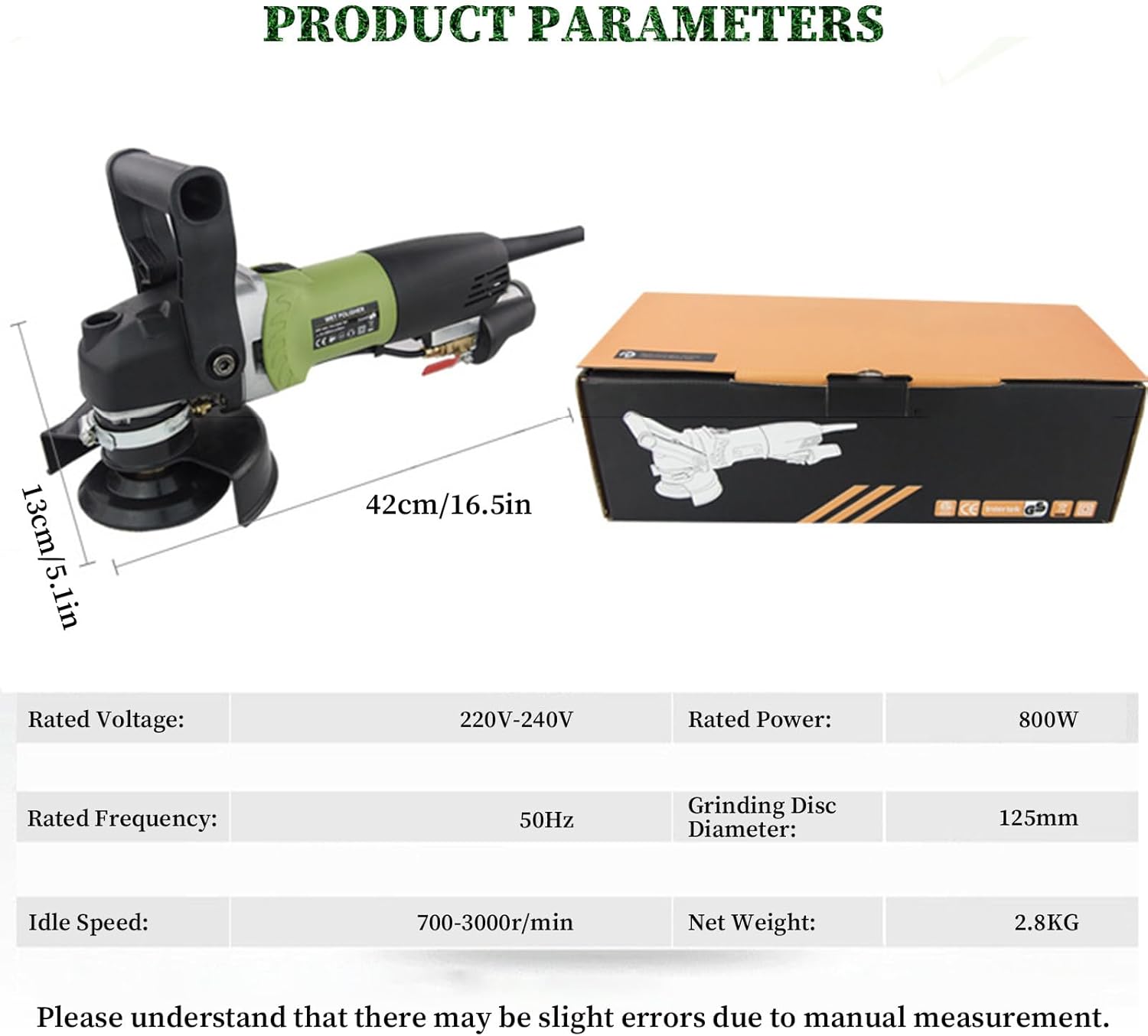Wet Stone Grinder Granite Wet Polisher, 800W Electric Wet Stone Polisher, Cement Floor Marble Polishing Machine, for Concrete, Marble, Stones, Cement Floor Polishing Package1