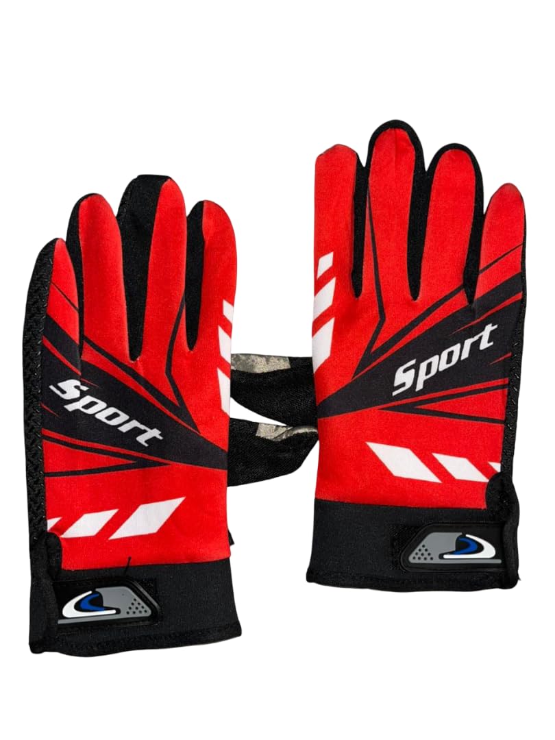 PVC Dotted Mens Cobra Tennis Batting Gloves/Biking Batting Gloves (Red)-image-45