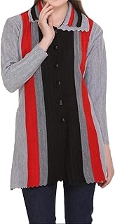 LADY WILLINGTON Women Woolen Double Collar Cardigan Printed Heavy Daffodil Fabric Cardigan Winter Wear Pure Wool Cardigan ...